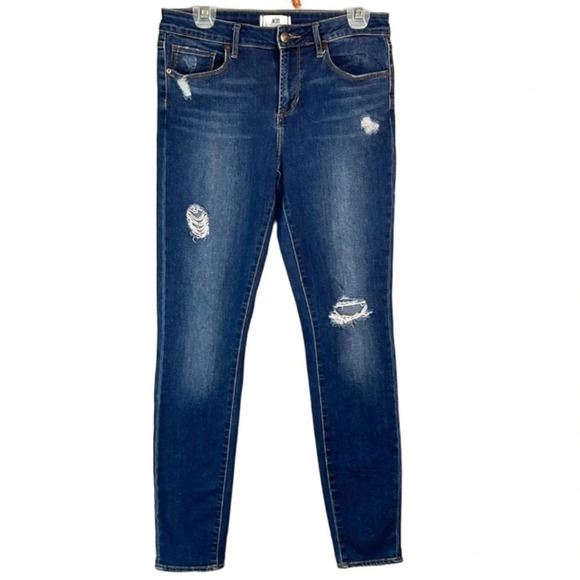 AOS Articles Of Society Sharon Skinny Jeans Nevada Blue Dark Wash Distressed 28 - Picture 2 of 12